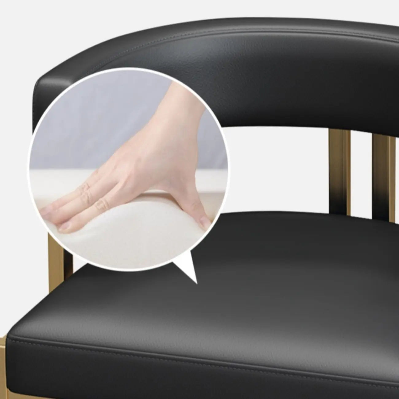Lavish Metal Cushioned Gold Sled Bar Stool
