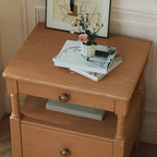 Classic Rectangular 3 Layers Wood Black Nightstand
