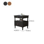 Classic Rectangular 3 Layers Wood Black Nightstand