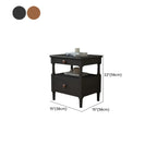 Classic Rectangular 3 Layers Wood Black Nightstand