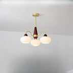Classic Gold Glass Drum Shade Elegant Chandelier