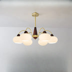 Classic Gold Glass Drum Shade Elegant Chandelier