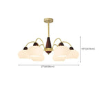 Classic Gold Glass Drum Shade Elegant Chandelier