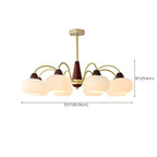 Classic Gold Glass Drum Shade Elegant Chandelier