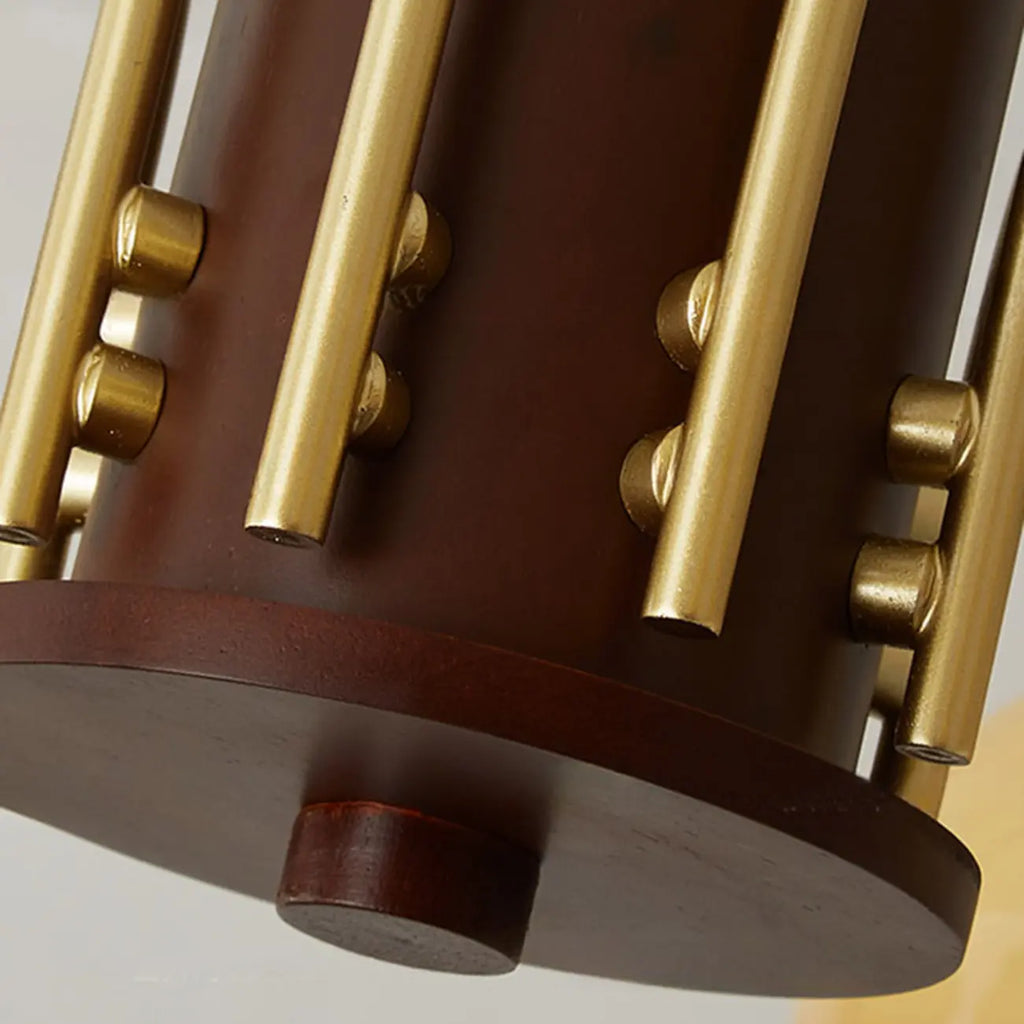 Classic Gold Metal Amber Glass Dome Chandelier