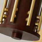 Classic Gold Metal Amber Glass Dome Chandelier