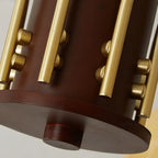 Classic Gold Metal Amber Glass Dome Chandelier