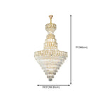 Luxury Adjustable Gold Tiered Crystal High Ceiling Chandelier