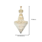 Luxury Adjustable Gold Tiered Crystal High Ceiling Chandelier