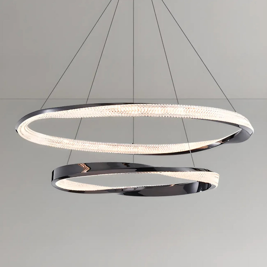 Modern LED Stylish Metal Black Circle Ring Chandelier