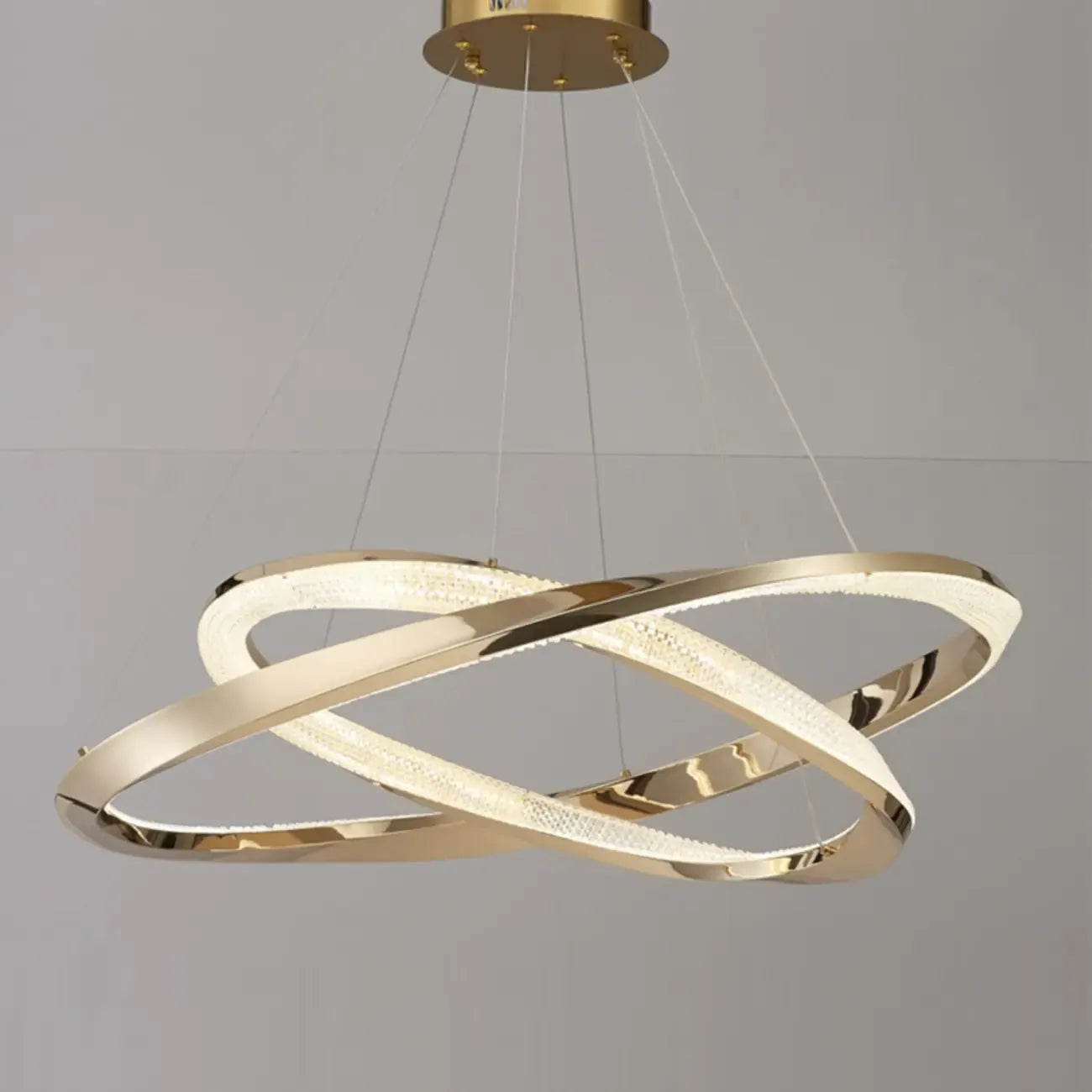 Modern LED Stylish Metal Black Circle Ring Chandelier