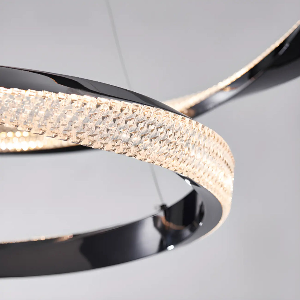 Modern LED Stylish Metal Black Circle Ring Chandelier