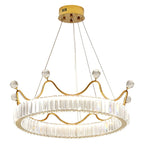 Elegant LED Golden Crown Shape Crystal Chandelier