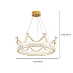 Elegant LED Golden Crown Shape Crystal Chandelier