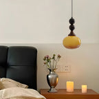 Liftable Orange Glass Pendant Light Fixture Adjustable Height