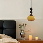 Liftable Orange Glass Pendant Light Fixture Adjustable Height
