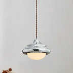 Geometric Walnut Glass Indoor Pendant Light Adjustable Height