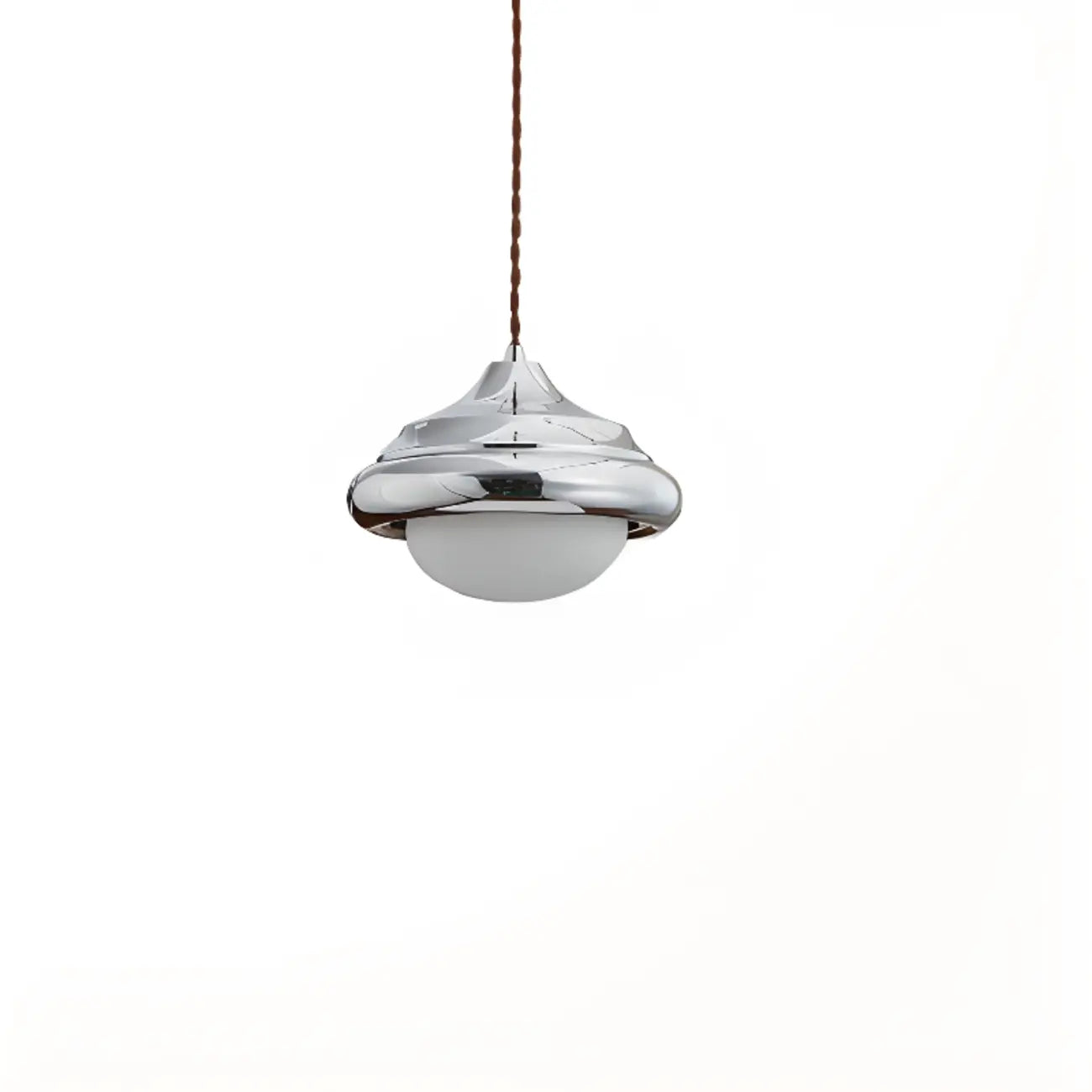 Geometric Walnut Glass Indoor Pendant Light Adjustable Height