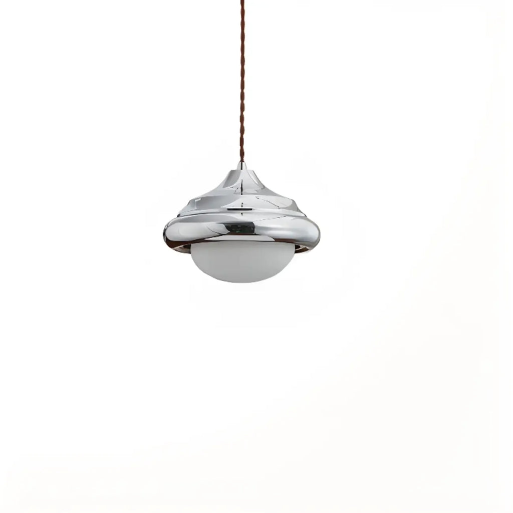 Geometric Walnut Glass Indoor Pendant Light Adjustable Height