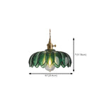 Adjustable Green Glass Pendant Light Fixture for Living Room