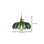 Adjustable Green Glass Pendant Light Fixture for Living Room