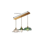 Adjustable Green Glass Pendant Light Fixture for Living Room