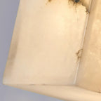 Contemporary Gray-white Cubic Alabaster Indoor Wall Sconce