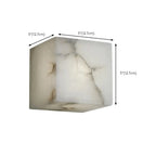 Contemporary Gray-white Cubic Alabaster Indoor Wall Sconce