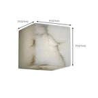 Contemporary Gray-white Cubic Alabaster Indoor Wall Sconce