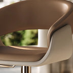 Brown Swivel Genuine Leather Counter Stools with Backs