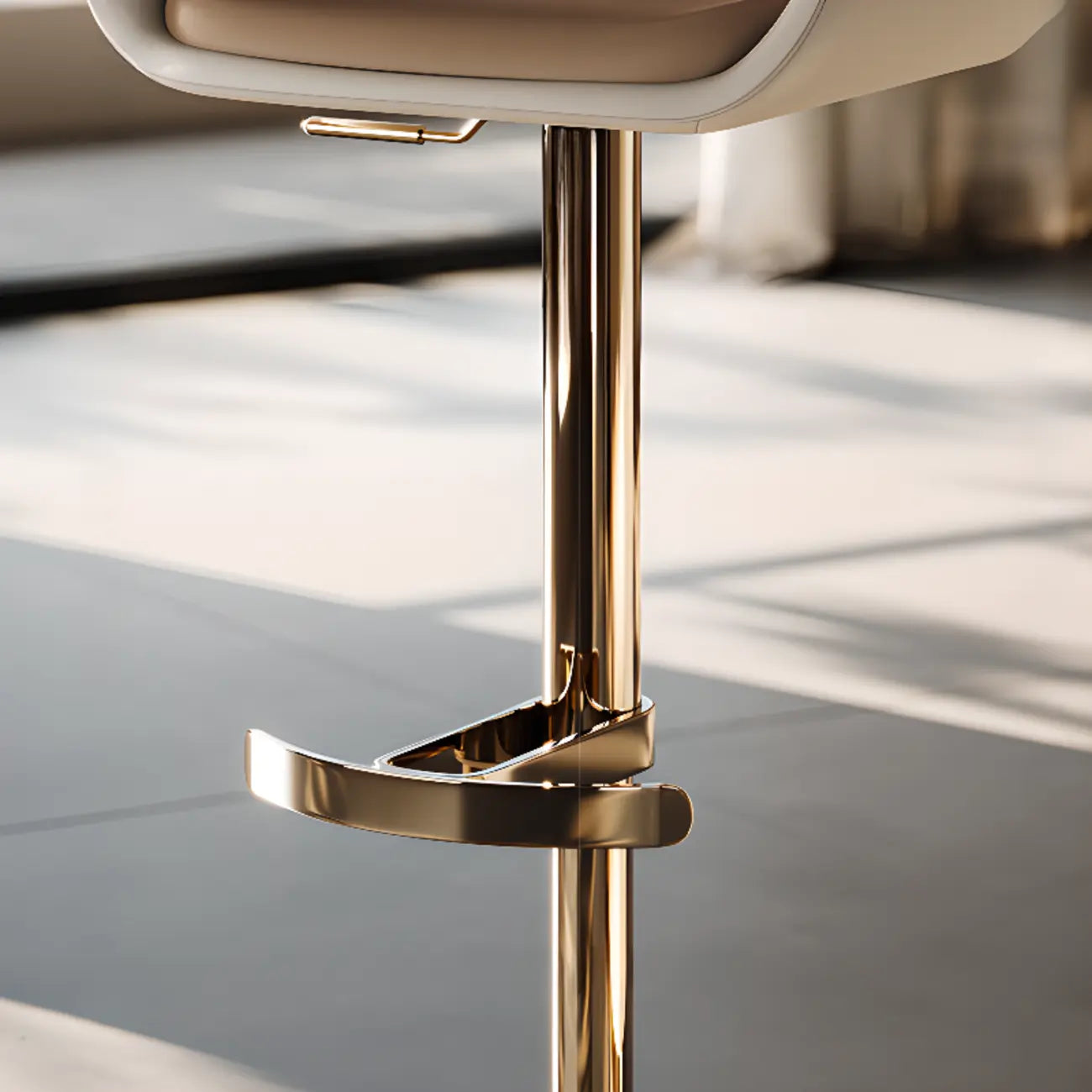 Brown Swivel Genuine Leather Counter Stools with Backs
