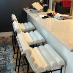 Modern Upholstered Counter Stool with Metal Frame