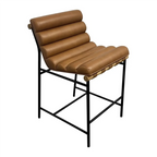 Modern Upholstered Counter Stool with Metal Frame