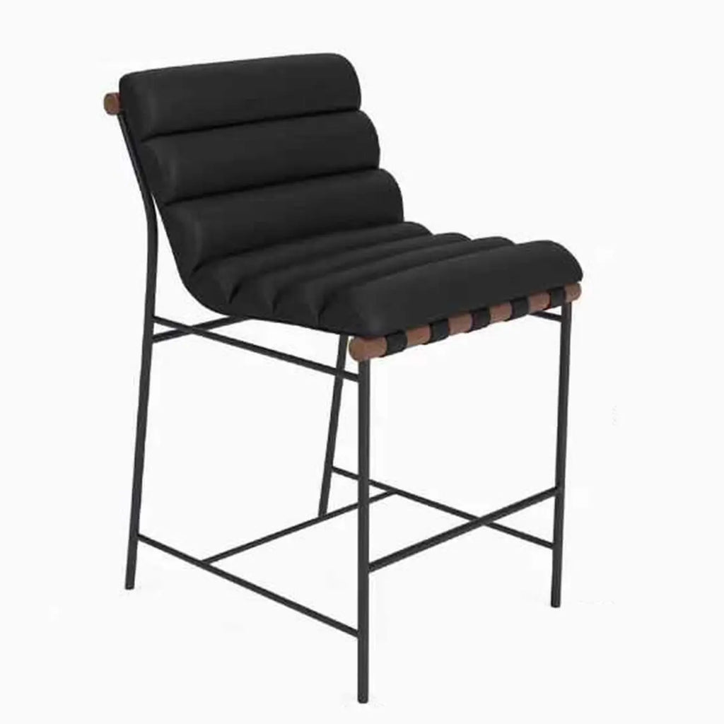 Modern Upholstered Counter Stool with Metal Frame