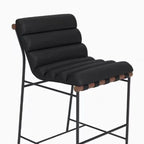 Modern Upholstered Counter Stool with Metal Frame