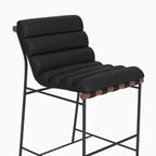 Modern Upholstered Counter Stool with Metal Frame