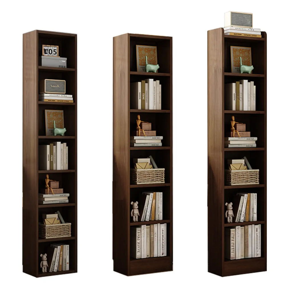 Compact Tall Modern Wooden 5-Tier Corner Bookcase