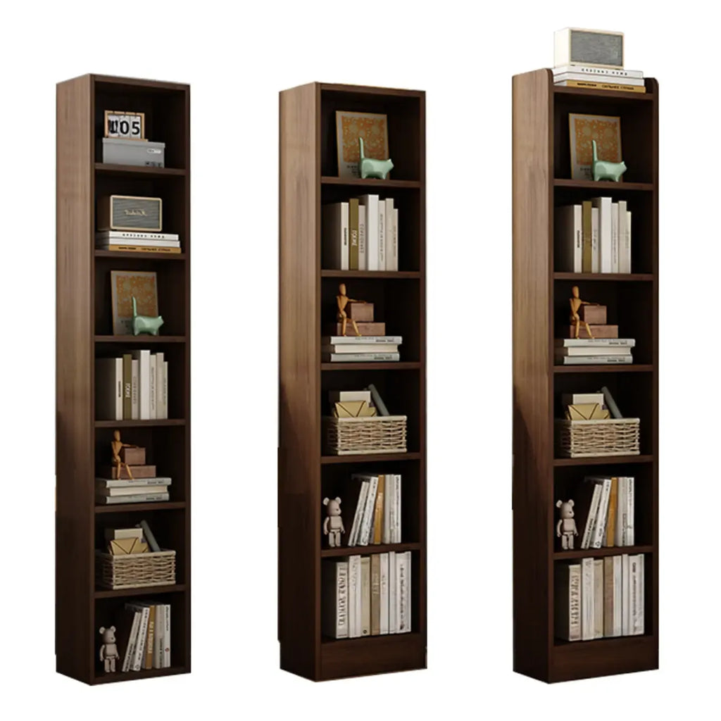 Compact Tall Modern Wooden 5-Tier Corner Bookcase