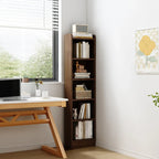 Compact Tall Modern Wooden 5-Tier Corner Bookcase