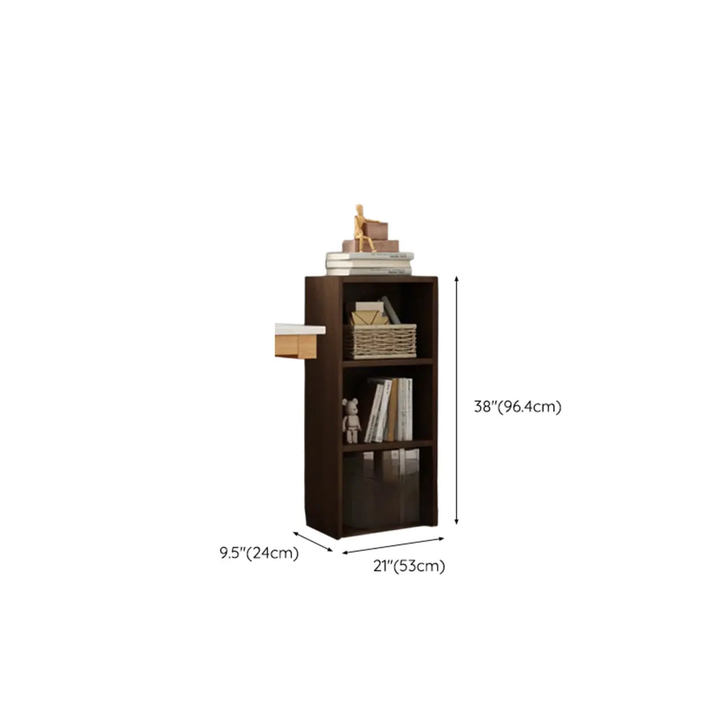 Compact Tall Modern Wooden 5-Tier Corner Bookcase