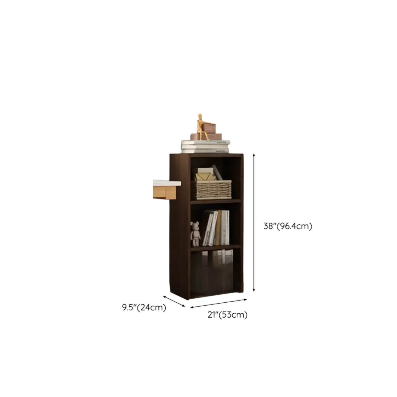 Compact Tall Modern Wooden 5-Tier Corner Bookcase