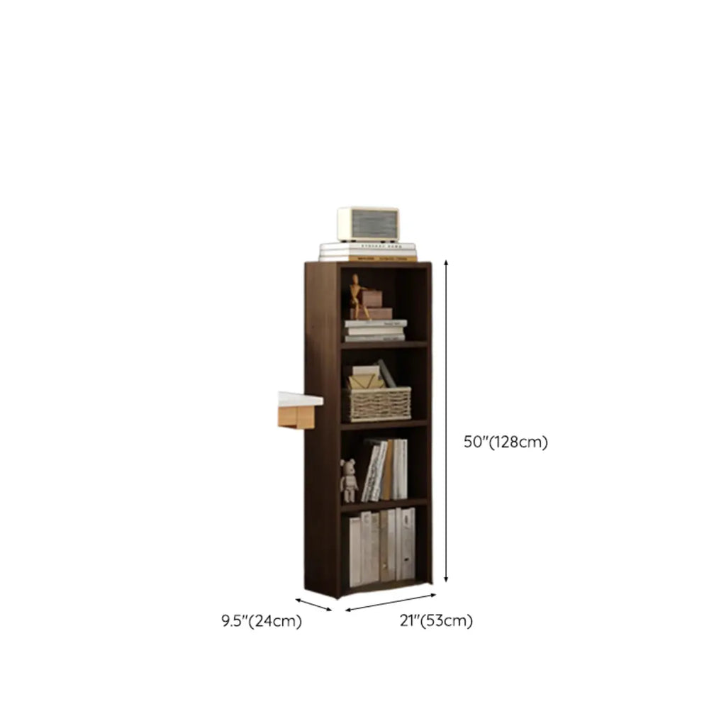 Compact Tall Modern Wooden 5-Tier Corner Bookcase
