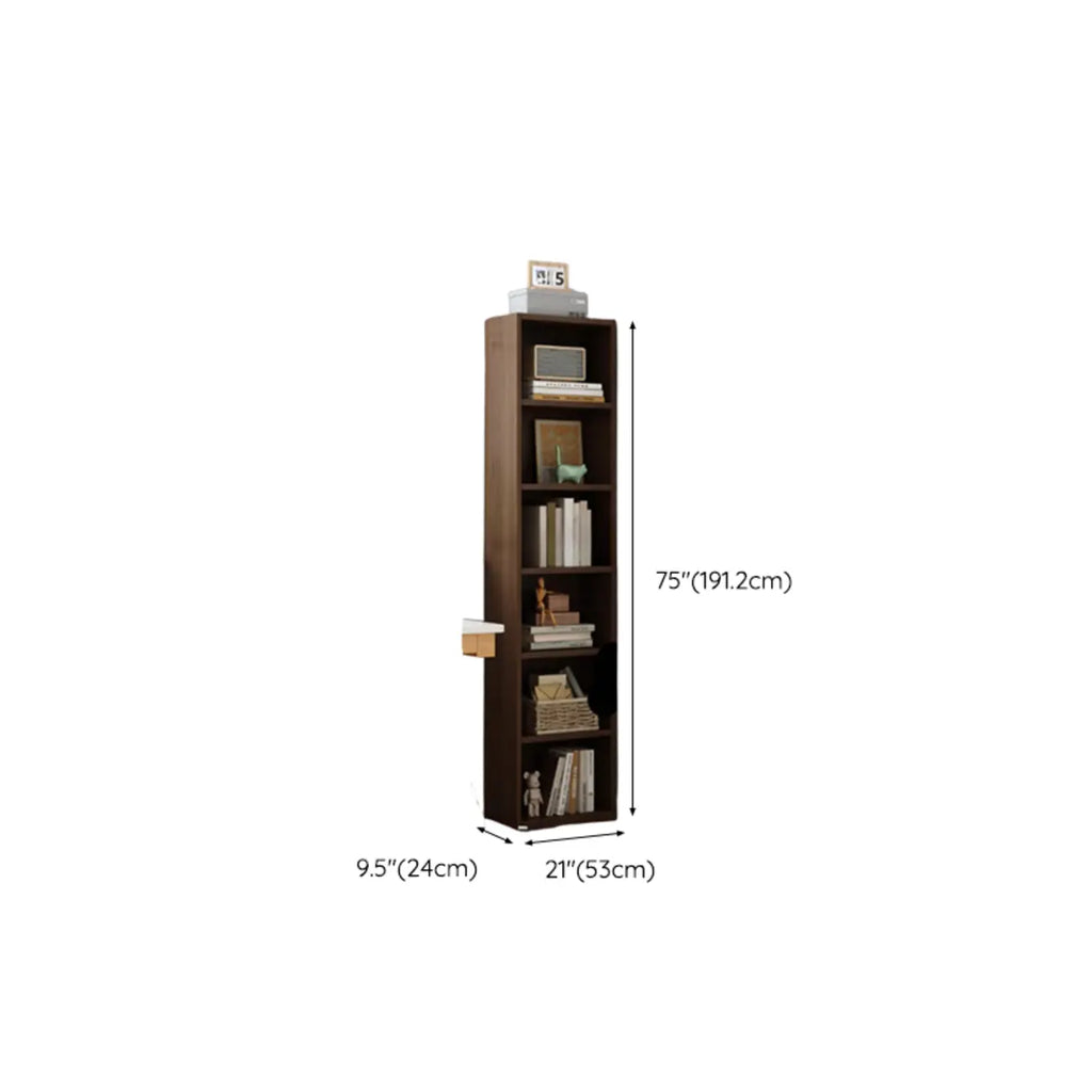 Compact Tall Modern Wooden 5-Tier Corner Bookcase