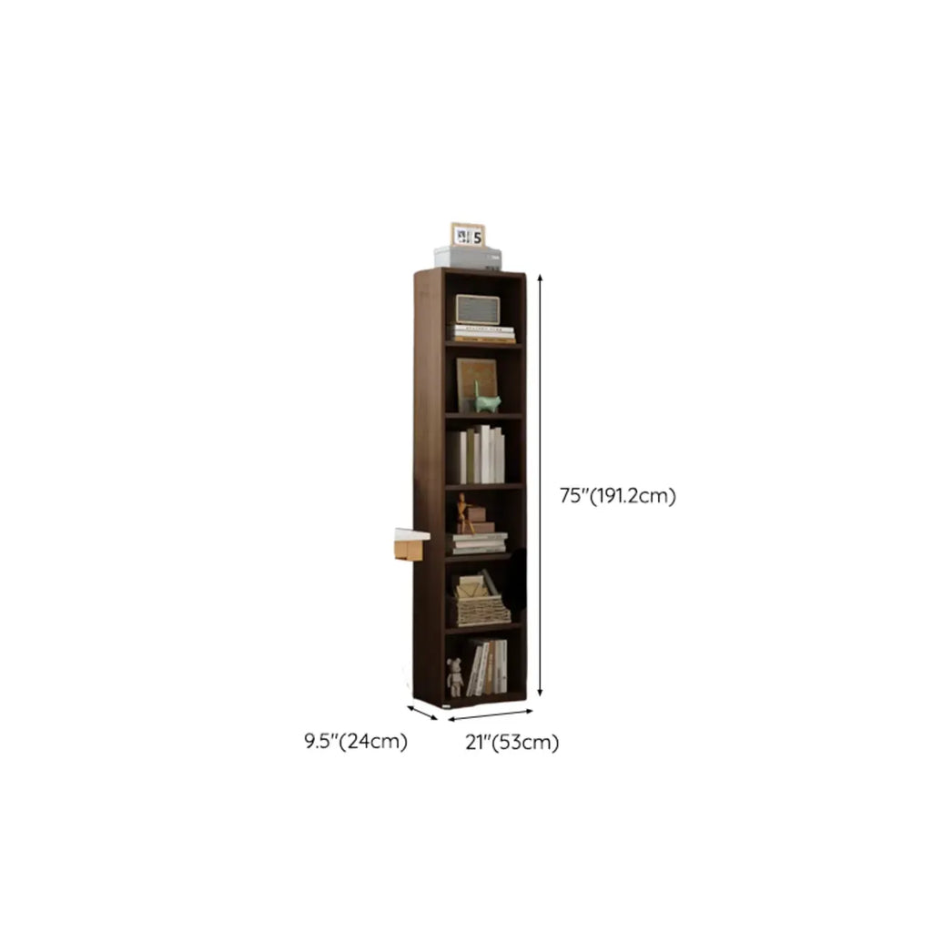 Compact Tall Modern Wooden 5-Tier Corner Bookcase