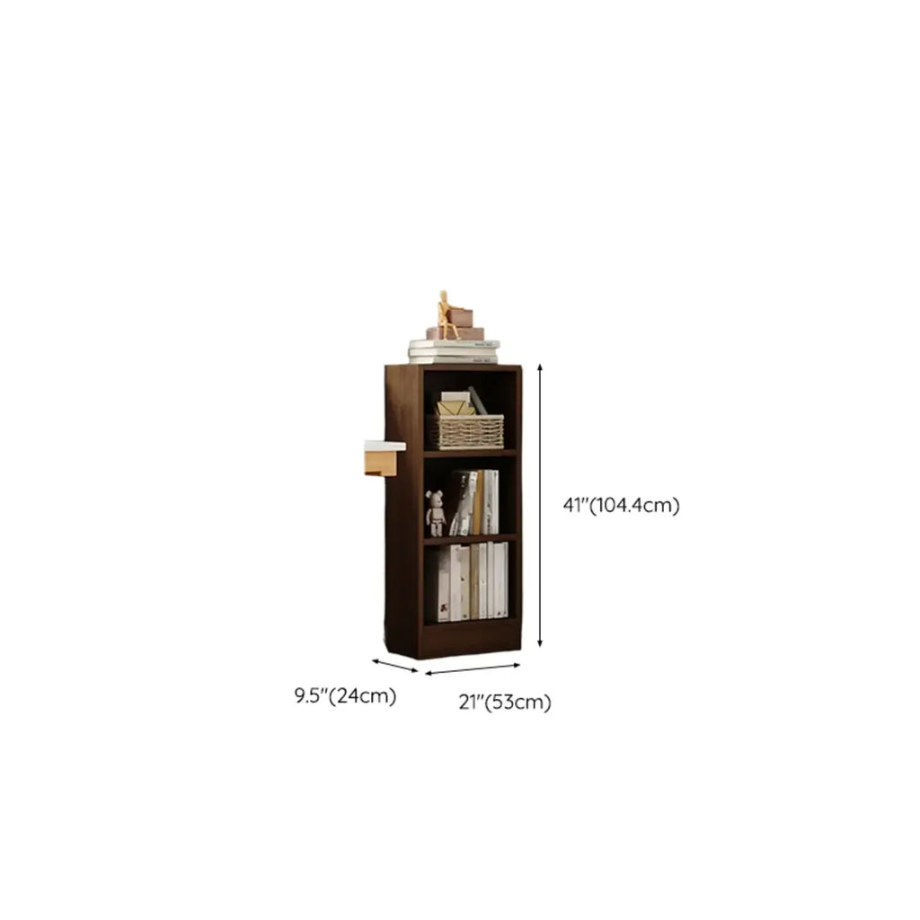 Compact Tall Modern Wooden 5-Tier Corner Bookcase