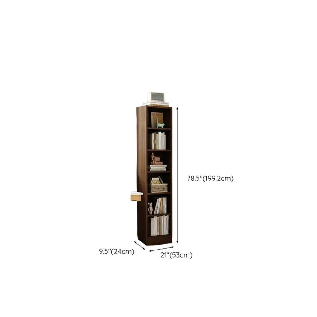 Compact Tall Modern Wooden 5-Tier Corner Bookcase
