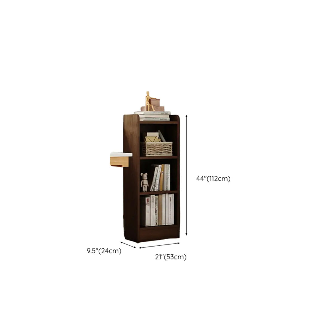 Compact Tall Modern Wooden 5-Tier Corner Bookcase