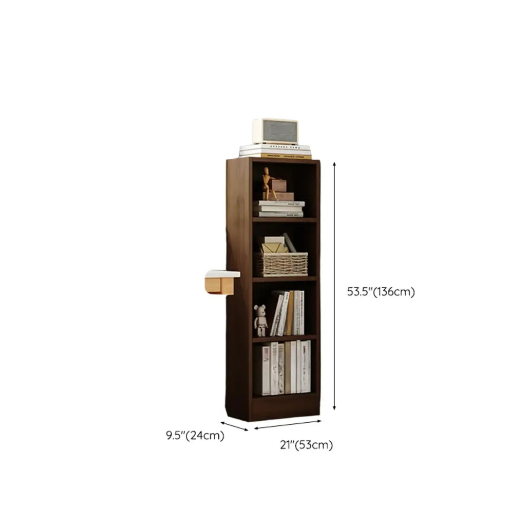 Compact Tall Modern Wooden 5-Tier Corner Bookcase