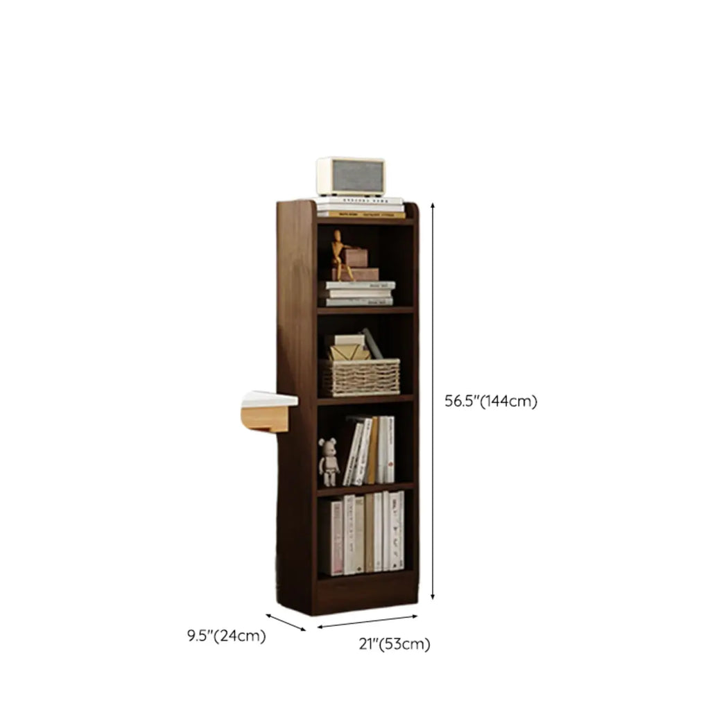 Compact Tall Modern Wooden 5-Tier Corner Bookcase