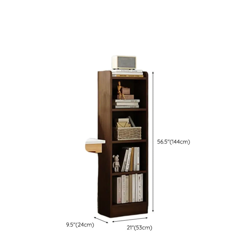 Compact Tall Modern Wooden 5-Tier Corner Bookcase